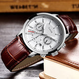 Lianfudai New Mens Watches LIGE Top Brand Leather Chronograph Waterproof Sport Automatic Date Quartz Watch For Men Relogio Masculino