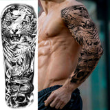 Lianfudai western jewelry for women Sexy Wolf Full Flower Arm Temporary Tattoo Stickers For Men Body Art Sleeve Tattoo Decals Girl Women Waterproof Tatoo Fox Legs