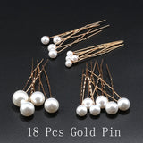 Lianfudai bridal jewelry set for wedding Fashion U-shaped Pin Metal Barrette Clip Hairpins Simulated Pearl Bridal Tiara Hair Accessories Wedding Hairstyle Design Tools