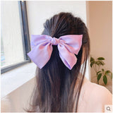 Lianfudai Women Girl Big Bow knot Tie Barrette Hair clips Hairpins Bands Fabric Fashion Korean Lady Head wear Accessories Wholesale Gifts