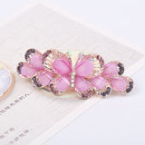 Lianfudai Barrette For Women Girl Rhinestone Crystal Big Hair Clip Hairpin Rose Peacock Flower Floral Head Accessories Wholesale