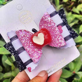 Lianfudai easter gifts for girls Thumblina Cute Heart Love Hairgrips Glitter Hair Bow Dance Party Hair Accessories Girls Spring Valentine Hair Bows