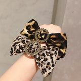 Lianfudai Women Scrunchies Elastic Hair Ties Bands Adult Leopard Bow Knot Fashion Girl Korean Mujer Accessories Hyuna Wholesale