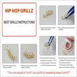 Lianfudai gifts for women New Hip Hop Gold Teeth Grillz Top Crystal Grills Dental Mouth Punk Teeth Caps Cosplay Party Tooth Rapper Funny Jewelry Gift