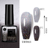 Lianfudai Thermal Ultra-thin Glitter 3 Colors Soak Off UV Gel Color-chaging Snowflake Temperature Color Change Gel Nail Art Gel