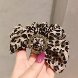 Lianfudai Women Scrunchies Elastic Hair Ties Bands Adult Leopard Bow Knot Fashion Girl Korean Mujer Accessories Hyuna Wholesale