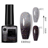 Lianfudai Thermal Ultra-thin Glitter 3 Colors Soak Off UV Gel Color-chaging Snowflake Temperature Color Change Gel Nail Art Gel