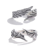 Lianfudai father's day gifts  Angel Demon Wing Couples Rings For Women Men Matching Best Friend Trendy Promise Ring for Teen Thumb Jewelry Engagement Gifts