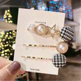 Lianfudai Christmas gifts for her Hair Grip Clip Sets Hairpin For Women Girl Rhinestone Pearl Geometric Korean Handmade Fashion Head Accessories Mujer