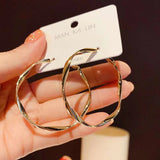 Lianfudai Christmas wishlist New Trendy Korean Oversized Gray Pearl Drop Earrings for Women Classic Golden Round Crystal Wedding Earrings Jewelry Gift Party