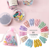 Lianfudai 10/20/30/40 New Women Girls Cute Colorful Waterdrop Shape Hairpins Sweet Hair Clips Barrettes Slid Clip Fashion Hair Accessories