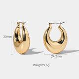 Lianfudai Classic Statement Brass Hoop Earrings For Women High Polished Geometric Chunky Circle Earrings Jewelry Gifts