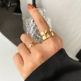 Lianfudai father's day gifts Trendy Silver Color Butterfly Rings for Women Men Lover Couple Rings Set Wedding Open Rings Fashion Valentine's Jewelry
