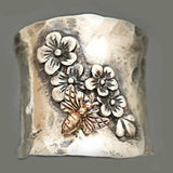 Lianfudai - Vintage Flower Bee Lady Ring Bohemian Flower Embossed Wedding Party Finger Jewelry Gift