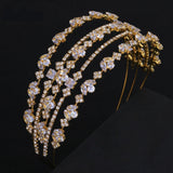 Lianfudai A371 Luxury Zircon Bridal Headband Handmade Rhinestone Tiaras Wedding Party Hair Hoop Bridal Headpiece Head Jewelry for Women