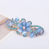 Lianfudai Barrette For Women Girl Rhinestone Crystal Big Hair Clip Hairpin Rose Peacock Flower Floral Head Accessories Wholesale