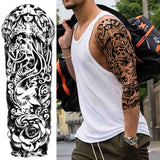 Lianfudai western jewelry for women Sexy Wolf Full Flower Arm Temporary Tattoo Stickers For Men Body Art Sleeve Tattoo Decals Girl Women Waterproof Tatoo Fox Legs