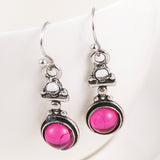 Lianfudai easter gifts for women  Vintage Drop Earrings Moonstone Pink Stone Earrings  Women Fashion Trendy Earrings Jewelry