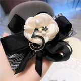 Lianfudai Camellia Barrette for Women Girl Flower Hair Clip Black White Hairpin Autumn Winter Hair Accessories Wholesale Drop Shipping