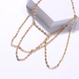 Lianfudai  gifts for women Handmade Metal Silver Gold Tassel Arm Chain Bracelets Hand Accessories for Women Multi-layer Metal Armband Chain Body Jewelry