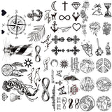 Lianfudai gifts for women  Little Gadgets Infinity Water Transfer Tattoo Black Compass Endless Tatoo Women Body Arm Hand Art Temporary Tattoo Stickers Men