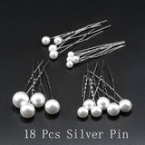 Lianfudai bridal jewelry set for wedding Fashion U-shaped Pin Metal Barrette Clip Hairpins Simulated Pearl Bridal Tiara Hair Accessories Wedding Hairstyle Design Tools