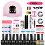 Lianfudai Nail Set 120W UV LED Lamp Dryer 18/12PCS Nail Gel Polish Kit Soak Off Manicure Set Electric Nail Drill Tools Set uñas