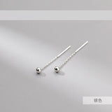 Lianfudai Christmas wishlist Silver Colour New Arrival Round Brand Tassel Long Earrings Temperament Sexy Fashion INS Handmade Jewelry Cерьга