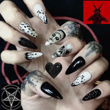 Lianfudai  Christmas 24Pcs Halloween Christmas Painting Series Detachable False Nails Press On Nails Long Coffin Fake Nails WIth Design Ballerina