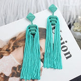 Lianfudai Long Tassel Earrings Fashion Jewelry Bohemia Statement Summer Dangle Aesthetic Earrings for Women Accessories Korean Style