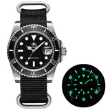 Lianfudai Christmas gifts ideas  New Fashion Watch Stainless Steel Diver Watch 200M C3Super luminous Sport luxury stainless steel watch Quartz Men's Watch