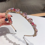 Lianfudai Designer Luxury Rhinestone Headband for Women Girl Fashion Gem Stone Bandeau Venda Hairband Baroque Hair Accessori Dropshipping