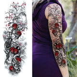 Lianfudai western jewelry for women Sexy Wolf Full Flower Arm Temporary Tattoo Stickers For Men Body Art Sleeve Tattoo Decals Girl Women Waterproof Tatoo Fox Legs