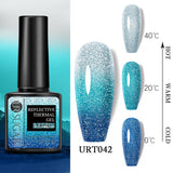 Lianfudai Thermal Ultra-thin Glitter 3 Colors Soak Off UV Gel Color-chaging Snowflake Temperature Color Change Gel Nail Art Gel