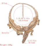 Lianfudai christmas wishlist valentines day gifts for her Trendy Large Gold Color Crystal Crocodile Choker Necklace For Woman New Big Crocodile In Rut Pendants Necklaces Femmle Gift