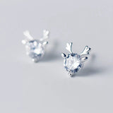 Lianfudai New Creative Christmas Ornament Stylish Christmas Elk Crystal Deer Stud Earrings Women Fashion Jewelry Gift