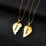 Lianfudai christmas wishlist gifts for women Personalized Couple Necklace For Women Men Romanitc Heart Shape Pendant Necklace Wedding Couple Jewelry Valentine's Day Gifts