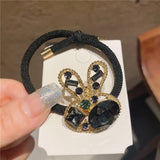 Lianfudai jewelry gifts for women hot sale hairpin Women Hair Ties Elastic Rubber Bands Girl Crystal Zircon Bear Flower Star Korean Scrunchies Head Accessories Handmade Wholesale