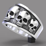 Lianfudai gifts for her Retro Punk Skull Men Ring Hip Hop Rock Gothic Punk Fashion Gift Demon Skull Ring