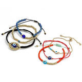 Lianfudai gifts for women Turkish Lucky Evil Eye Bracelets For Women Trend Lucky Jewelry Bohemian Friendship Pulsera Braided Rope Bracelet Adjustable