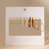 Lianfudai Christmas gifts ideas Vintage Gold Butterfly Drop Earrings Set For Women Bohemian Colorful Resin Pearl Dangle Earrings Set of Earrings Jewelry