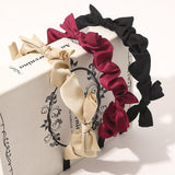 Lianfudai jewelry gifts for women hot sale new Spring and Summer Satin Bow Hair Ties Sweet Temperament Fine Edge Net Red Korean Wild Retro Hair Accessories Female Scrunchie