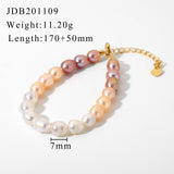 Lianfudai Mix Color Colorful Freshwater Pearl Strand Bracelets For Women Girls Classic Pearl Beads Bracelets  Jewelry Gifts