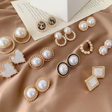 Lianfudai Korean Design Elegant Simulated Pearl Big Round Clip on Earrings Non Pierced Baroque Pearl Ear Clips for Women Jewelry Wholesale