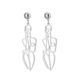 Lianfudai 6YM New Fashion  Punk Style Gold Color Metal  Body Hollow Out Drop Earrings for Women Girl Wedding Jewelry Gifts Wholesale