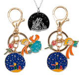 Lianfudai christmas gift ideas gifts for her Le Petit Prince Rose Boy Keychain Cartoon Trinket Car Keyrings Backpack Keyfob Women Men Children Key Buckle Gift