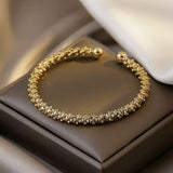 Lianfudai gifts for women New Luxury Crystal Opal Charm Bracelets For Women Girls Adjustable Gold Color Chain Elephant Elk Zircon Pendant Bracelet Jewelry