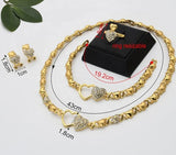 Lianfudai - Necklace Sets For Women Dubai Habesha Eritrea Gold Jewelery Nigerian Wedding Jewelry Set High Quality Heart  Bridal Indian