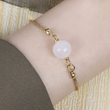 Lianfudai - Trendy Strawberry Crystal Bracelet Japan and South Korea Fashion Simple and Exquisite Opal Adjustable Jewelry Female Gift New