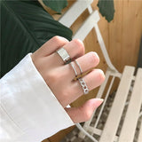 Lianfudai easter gifts for men Original Design Gold Sliver Color Round Hollow Geometric Rings Set For Women Fashion Cross Twist Open Ring Female Jewelry